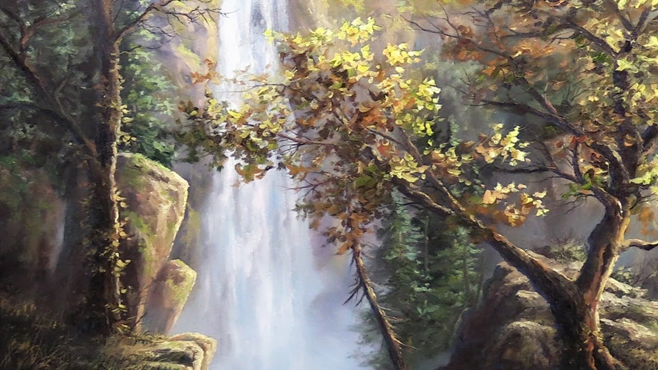 Autumn Waterfall | Paint with Kevin ® Autumn Waterfall | Paint with Kevin ®