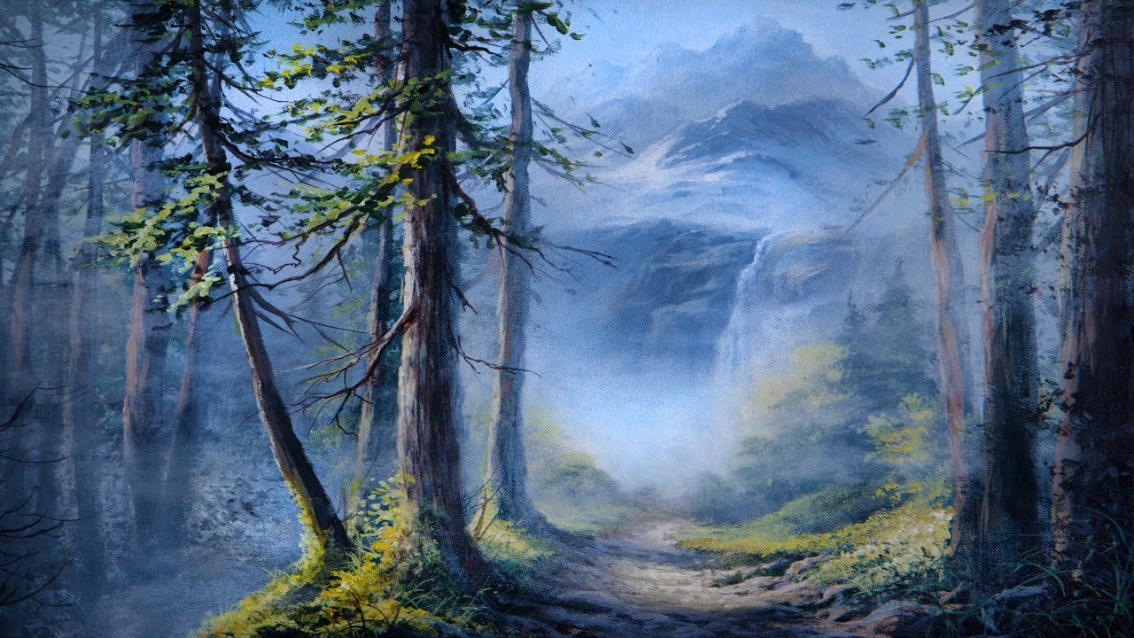 Misty Mountain Range – Landscape Painting