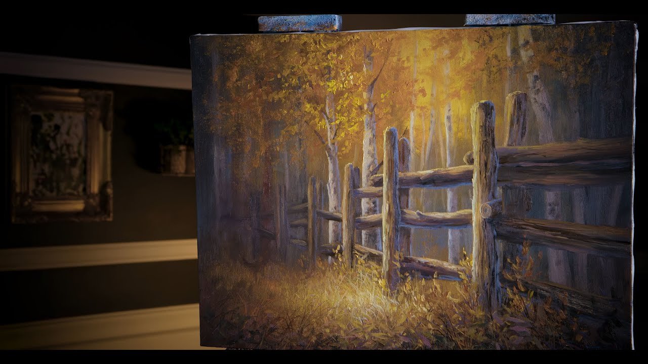 Autumn Fence Oil Painting Landscape – Paint with Kevin