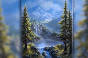 Mountain Landscape Oil Painting – Journey over the Mountains